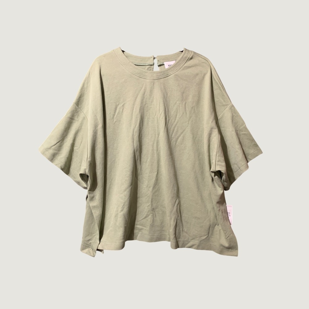 Arrange Top Women 2XL Boxy Sage Green Textured Short Sleeve New
